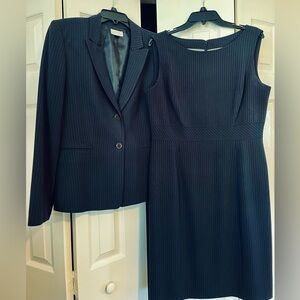 Tahari Navy Pinstripe Women's Blazer and Dress Set